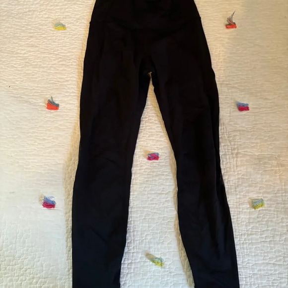 lululemon black athletic leggings mesh 6 - Picture 2 of 7